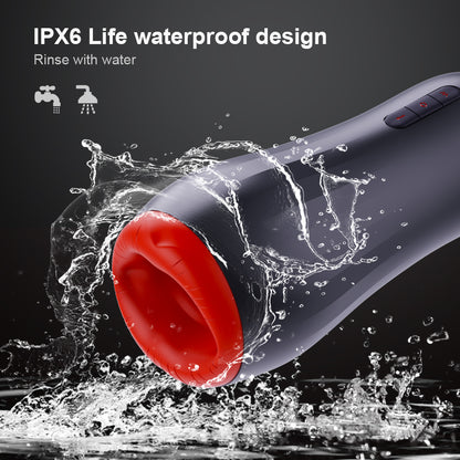 🔥 Vortex | Masturbateur Vibrant, Chauffant & à Succion – 6 Modes de Vibration