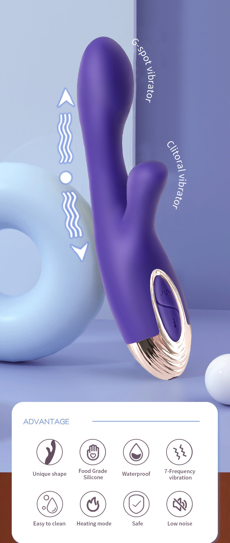 Kelly | Stimulateur Massant Intime Double & Chauffant